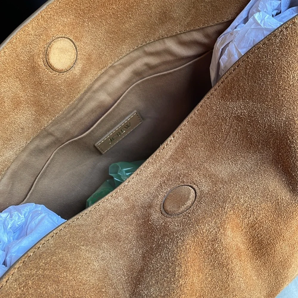 JCREW Berkeley shoulder bag in suede - BLONDE ESPRESSO